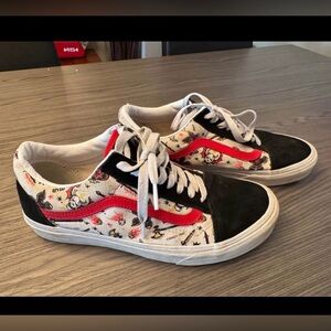 Vans Stranger Things Custom Sneakers with Red and Black